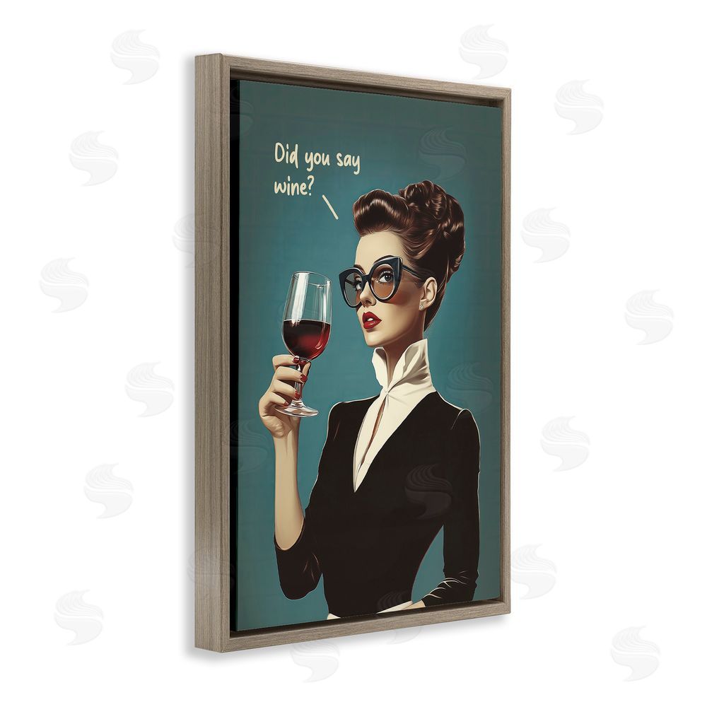Andreas Magnusson Did You Say Wine Brown Floating Frame Canvas Wall Art Print