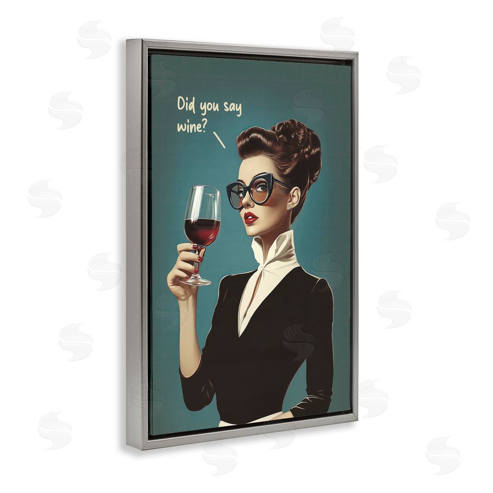 Andreas Magnusson Did You Say Wine Gray Floating Frame Canvas Wall Art Print