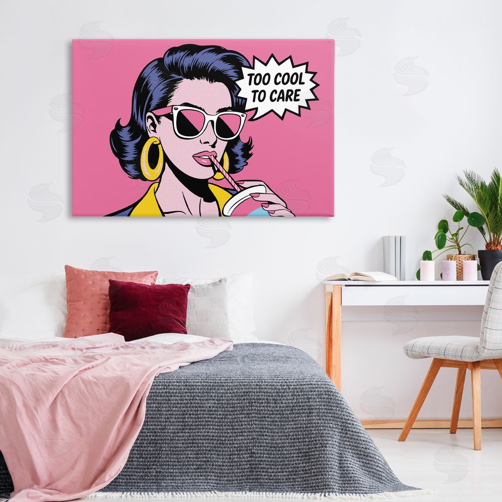 Andreas Magnusson Too Cool To Care Iconic Stretched Canvas Wall Art Print in Room