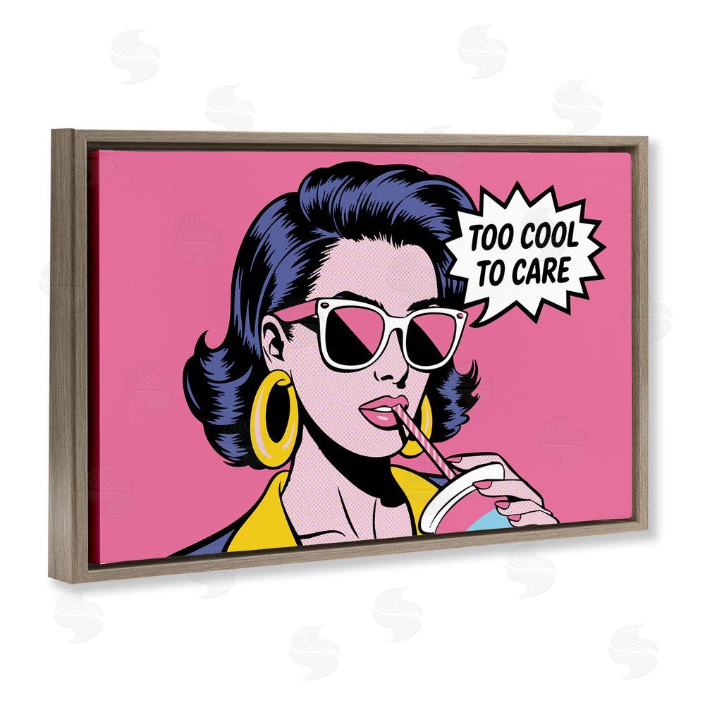 Andreas Magnusson Too Cool To Care Iconic Brown Floating Frame Canvas Wall Art Print