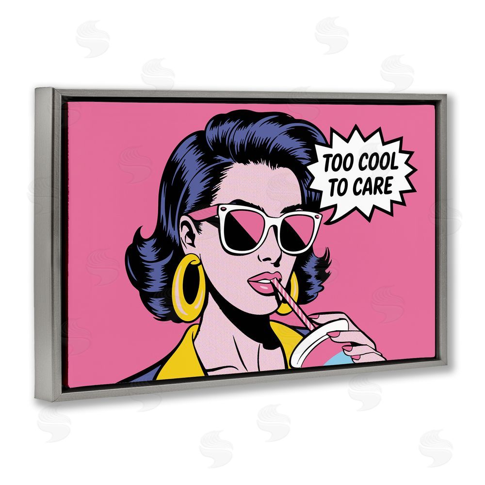 Andreas Magnusson Too Cool To Care Iconic Gray Floating Frame Canvas Wall Art Print
