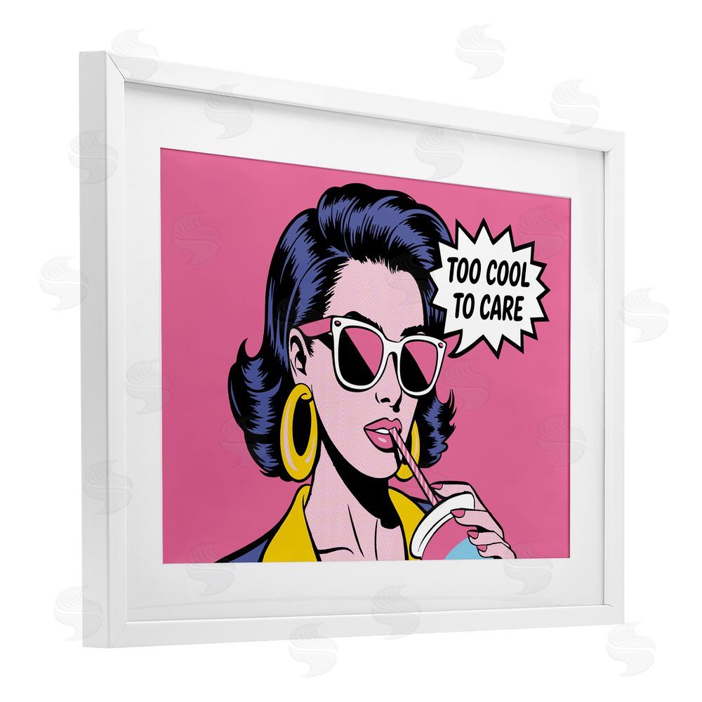 Andreas Magnusson Too Cool To Care Iconic White Framed Print Under Glass Wall Art