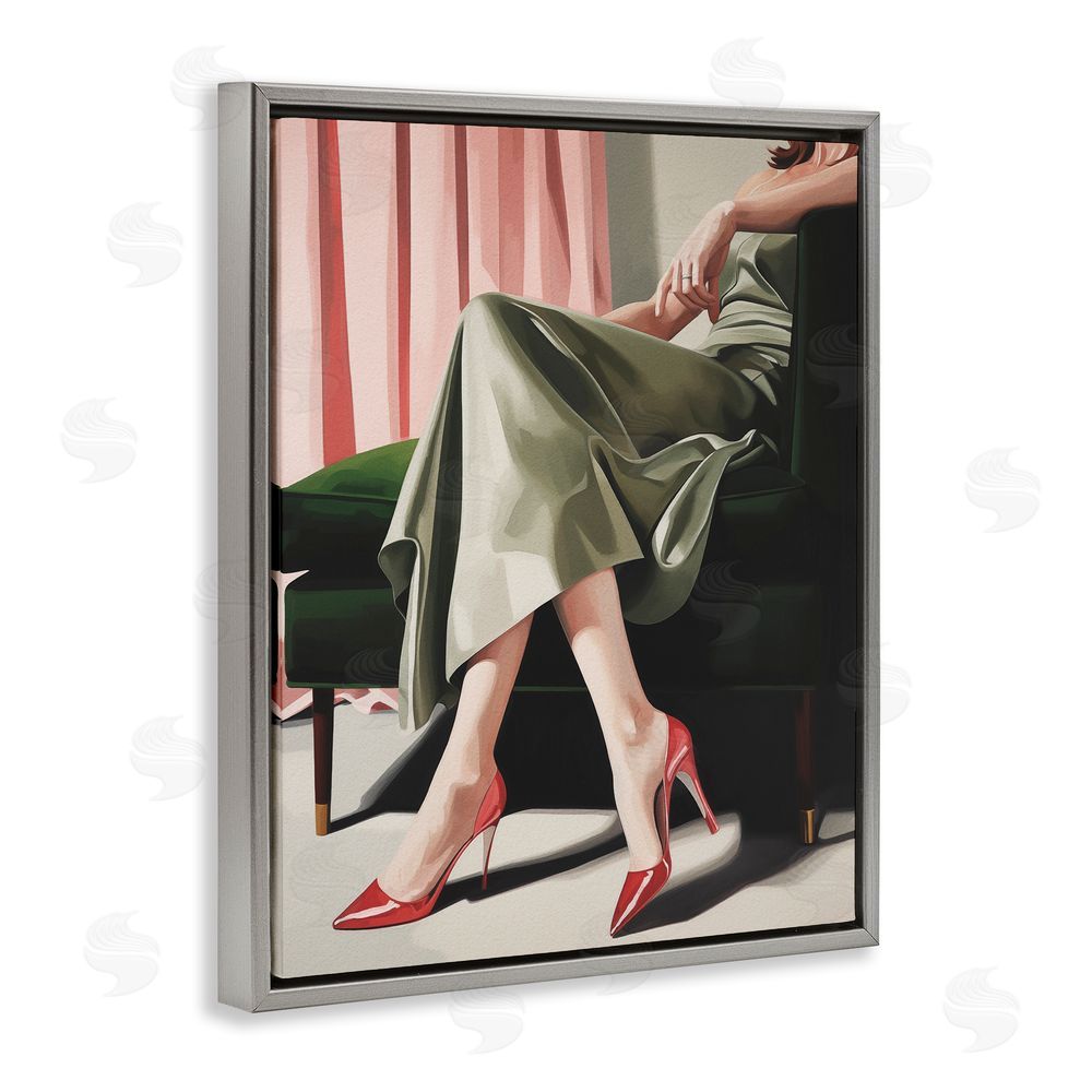 Andreas Magnusson Waiting For The Guests Gray Floating Frame Canvas Wall Art Print