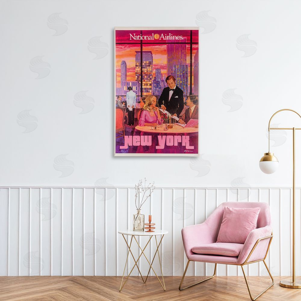 Vintage Posters Vintage New York Dining Stretched Canvas Wall Art Print in Room