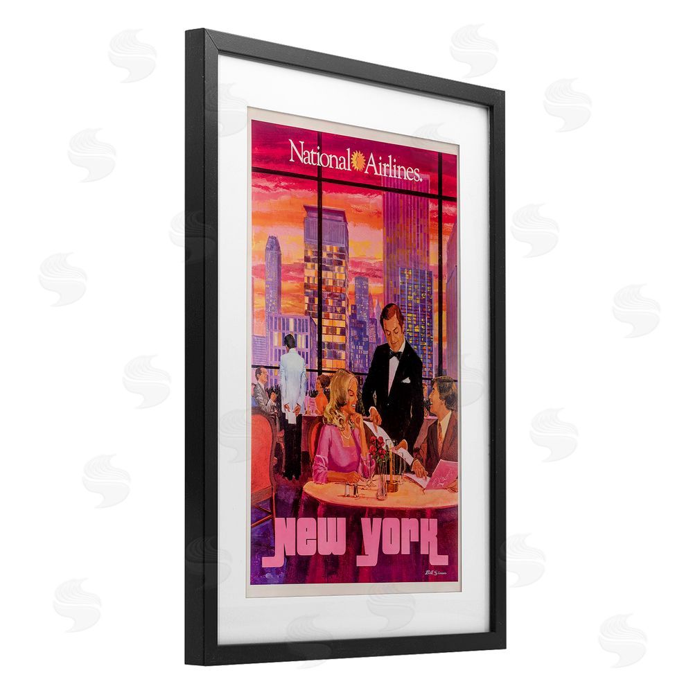 Vintage Posters Vintage New York Dining Black Framed Print Under Glass Wall Art