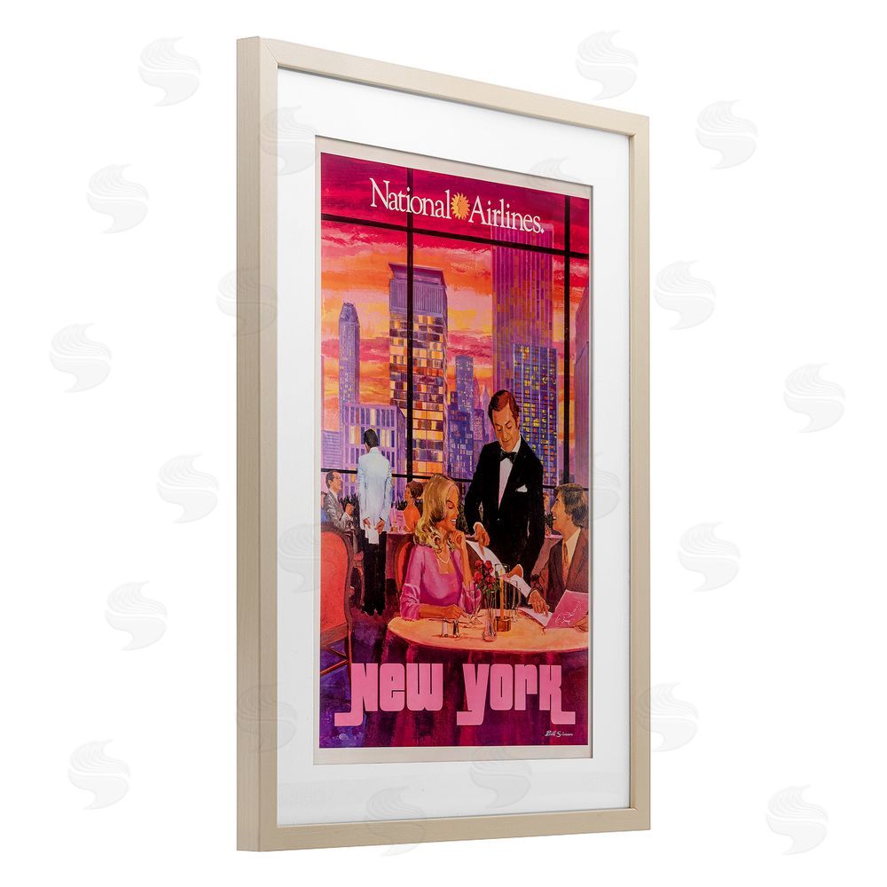 Vintage Posters Vintage New York Dining Brown Framed Print Under Glass Wall Art