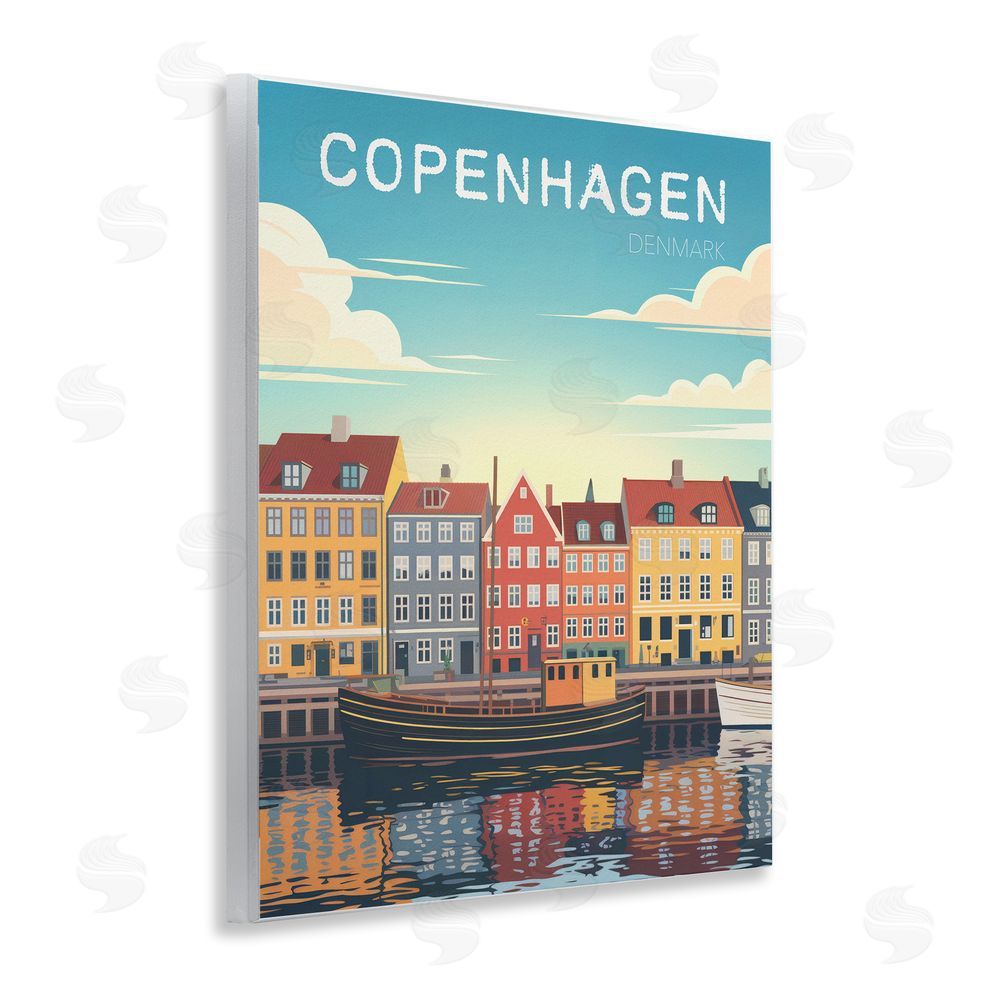 Andreas Magnusson Copenhagen Cityscape with River Wooden Wall Plaque Art Print