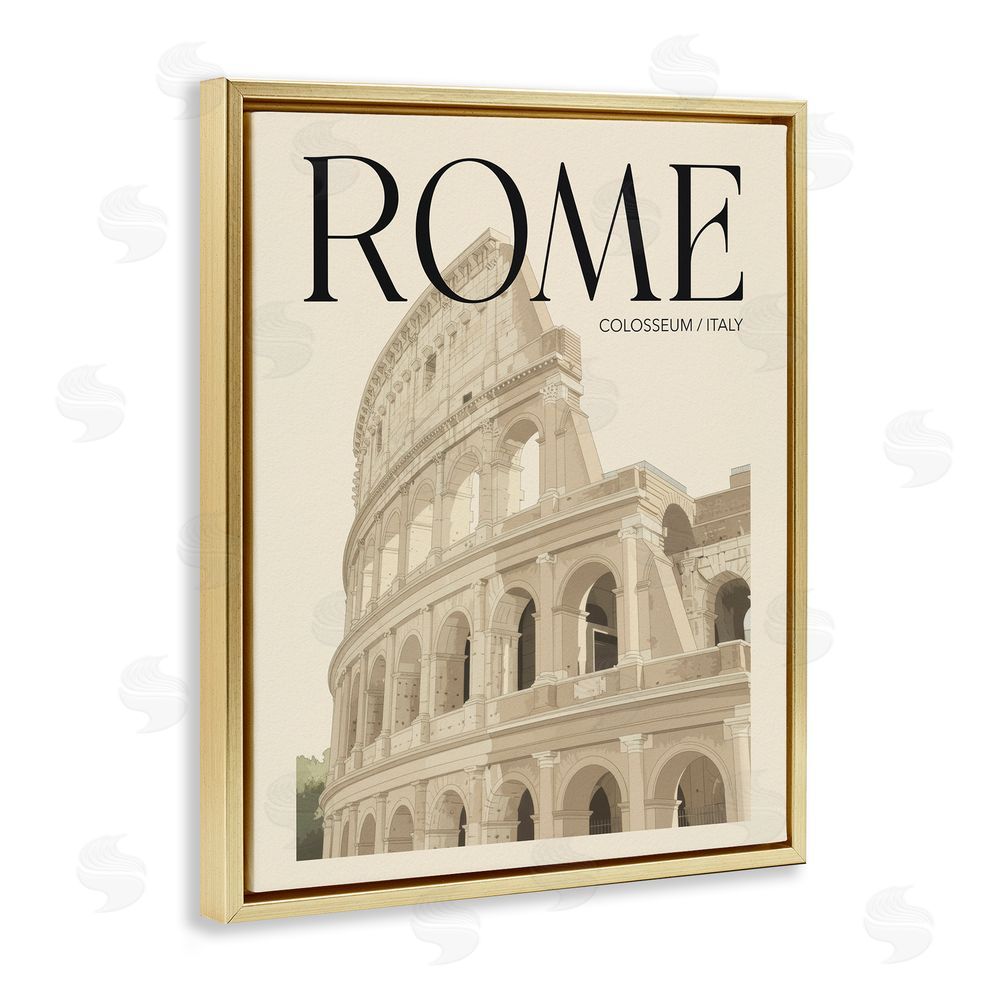 Andreas Magnusson Vintage Rome Colosseum Gold Floating Frame Canvas Wall Art Print