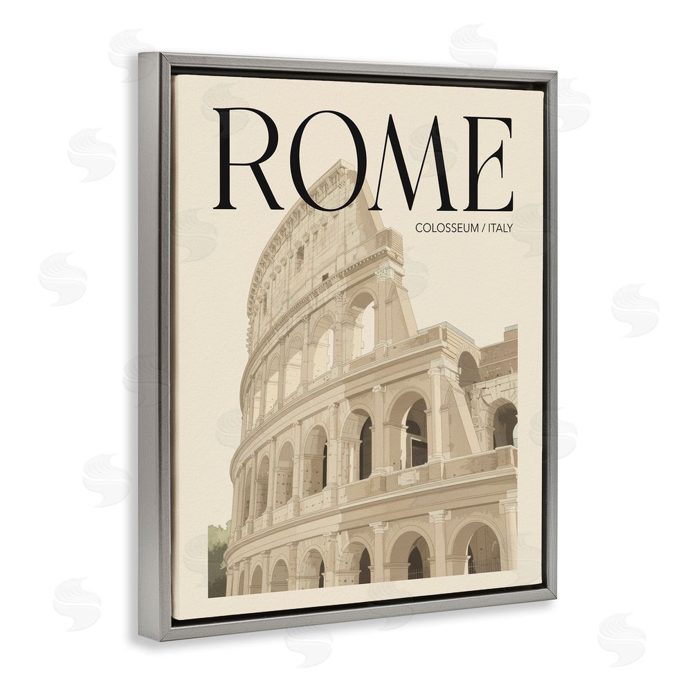 Andreas Magnusson Vintage Rome Colosseum Gray Floating Frame Canvas Wall Art Print