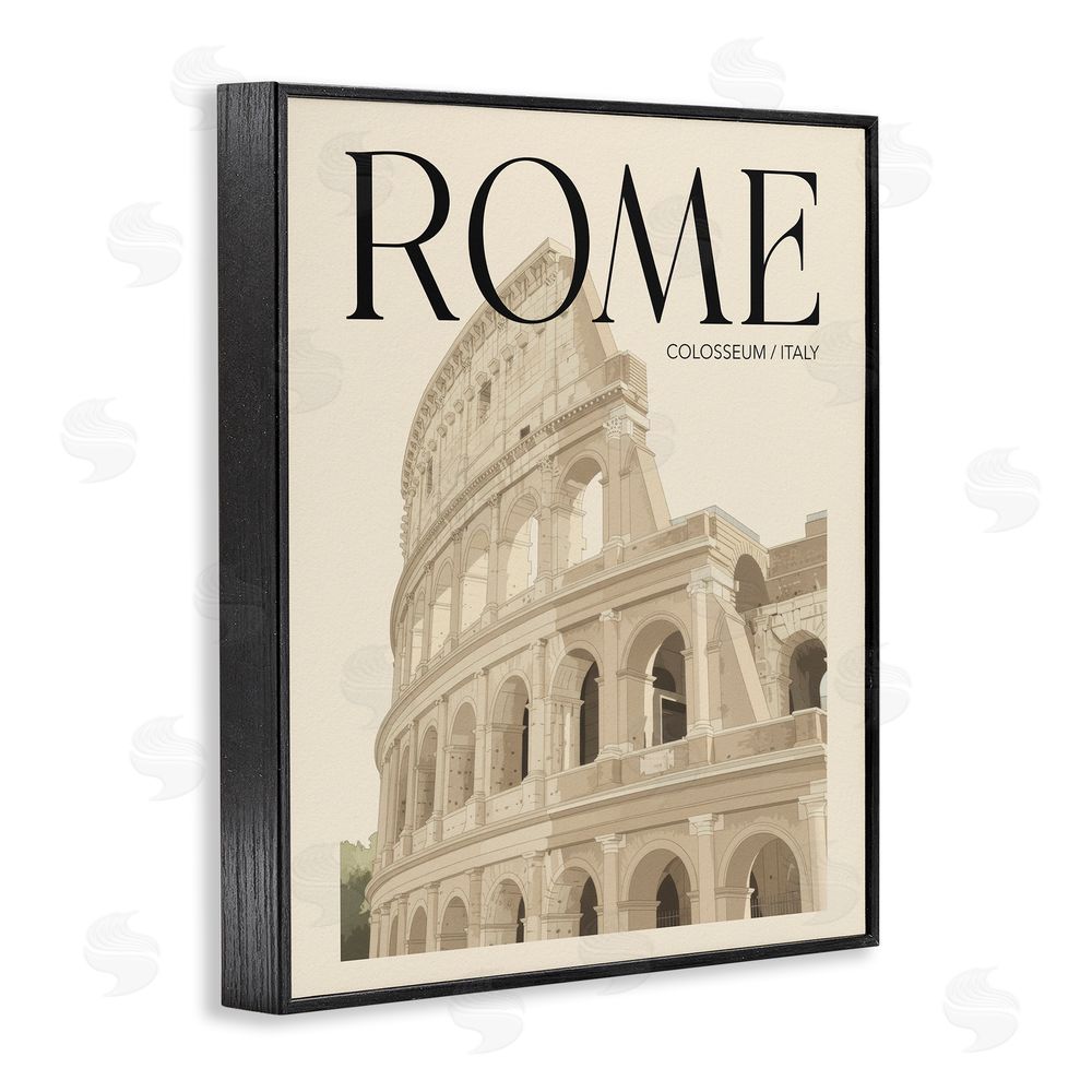 Andreas Magnusson Vintage Rome Colosseum Black Framed Giclee Wall Art Print