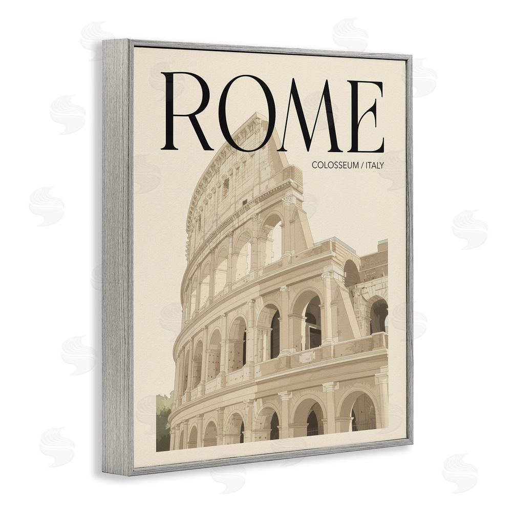Andreas Magnusson Vintage Rome Colosseum Gray Framed Giclee Wall Art Print