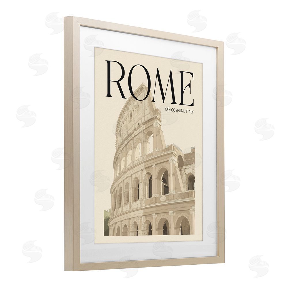 Andreas Magnusson Vintage Rome Colosseum Brown Framed Print Under Glass Wall Art