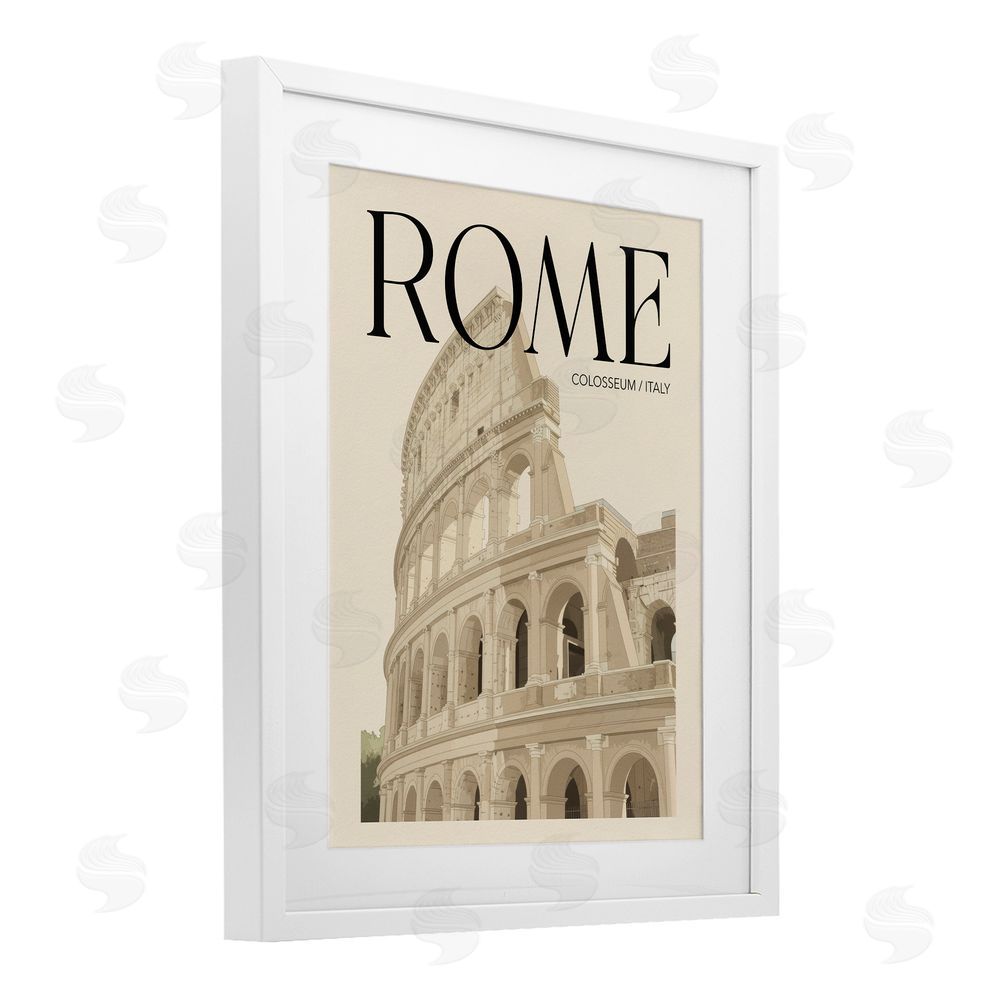 Andreas Magnusson Vintage Rome Colosseum White Framed Print Under Glass Wall Art