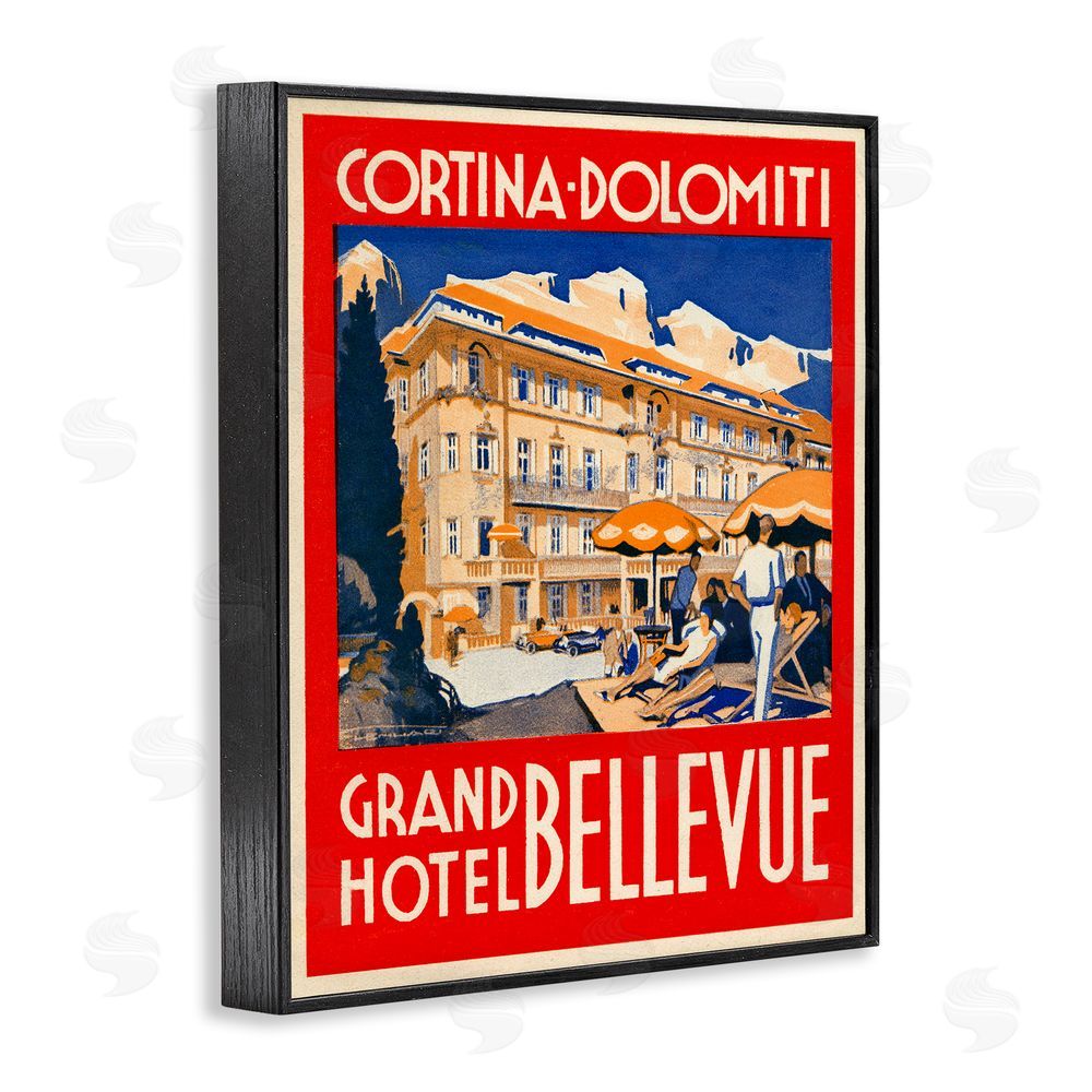 Print Collection Grand Hotel Bellevue Vintage Black Framed Giclee Wall Art Print