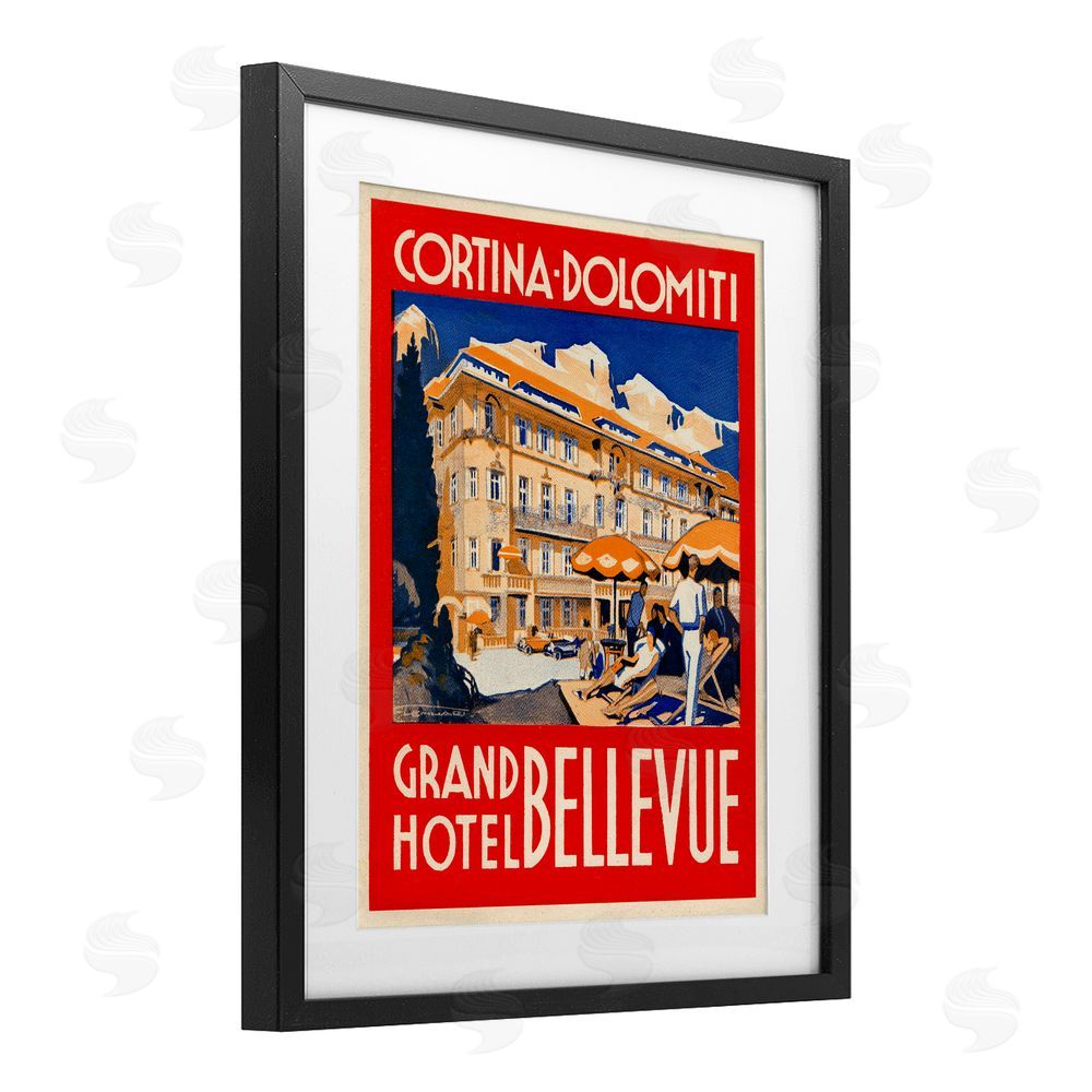 Print Collection Grand Hotel Bellevue Vintage Black Framed Print Under Glass Wall Art