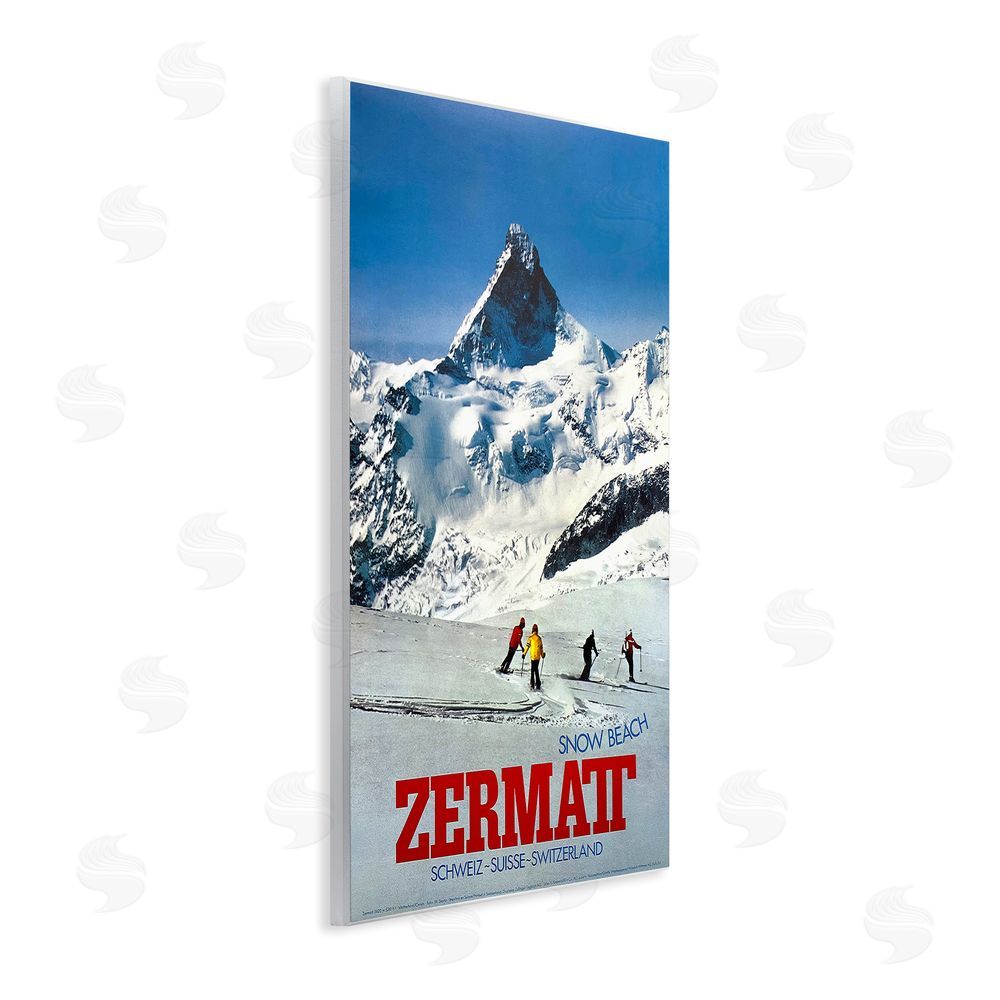 Vintage Posters Zermatt Snow Beach Wall Plaque Art Print