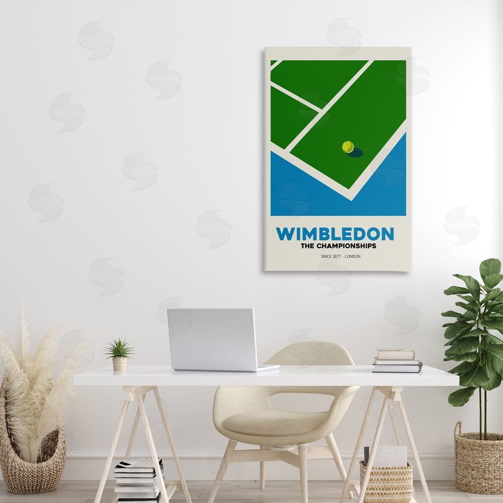 Andreas Magnusson Wimbledon Tennis Court Stretched Canvas Wall Art Print in Room