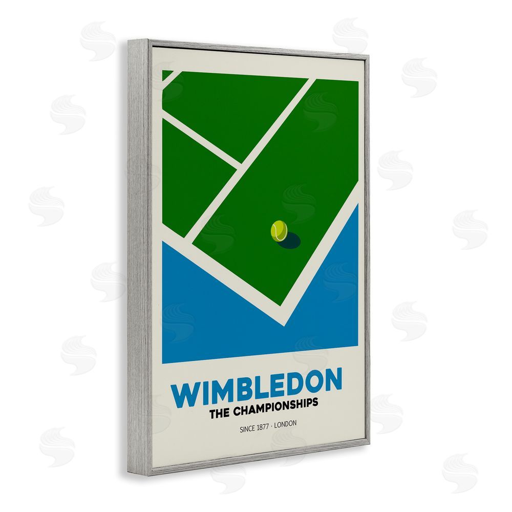 Andreas Magnusson Wimbledon Tennis Court Gray Framed Giclee Wall Art Print
