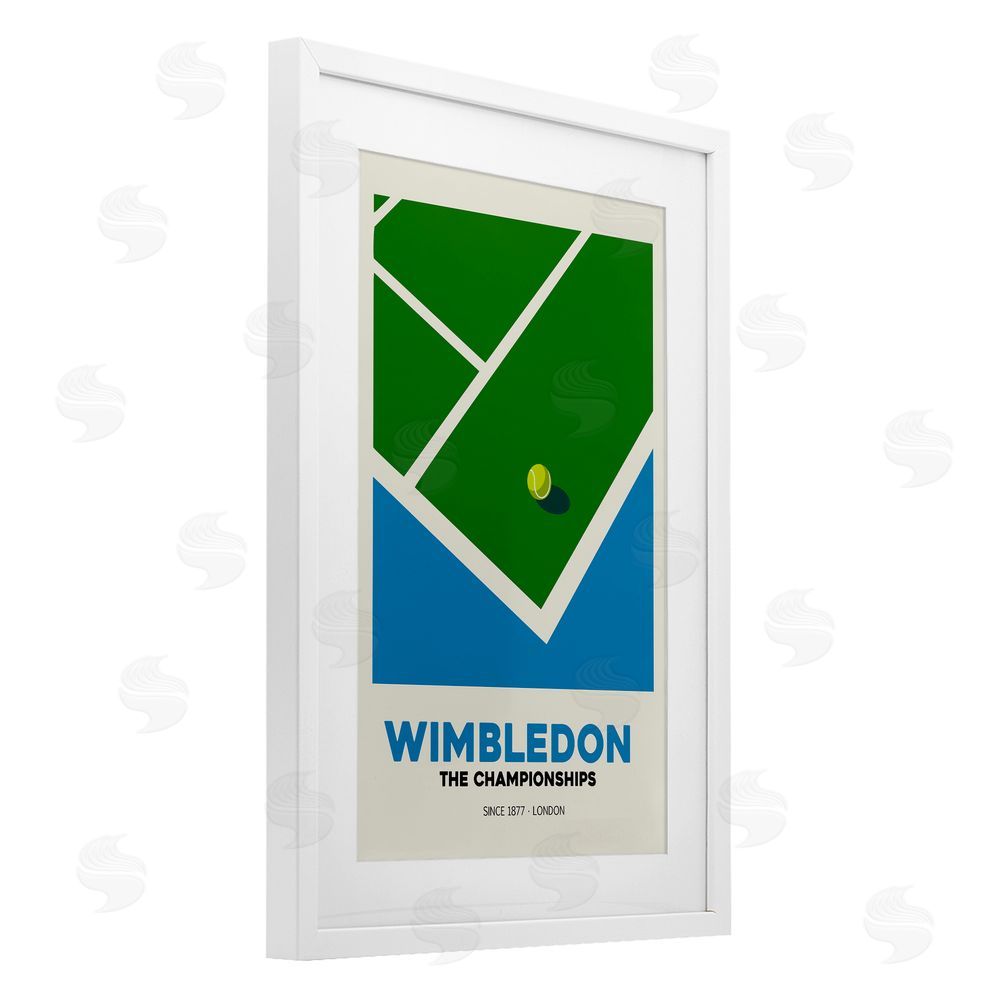Andreas Magnusson Wimbledon Tennis Court White Framed Print Under Glass Wall Art
