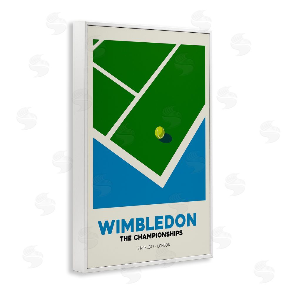 Andreas Magnusson Wimbledon Tennis Court White Framed Giclee Wall Art Print