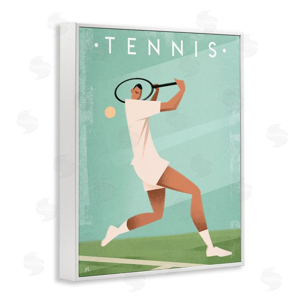 Martin Wickstrom Vintage Tennis Swing White Framed Giclee Wall Art Print