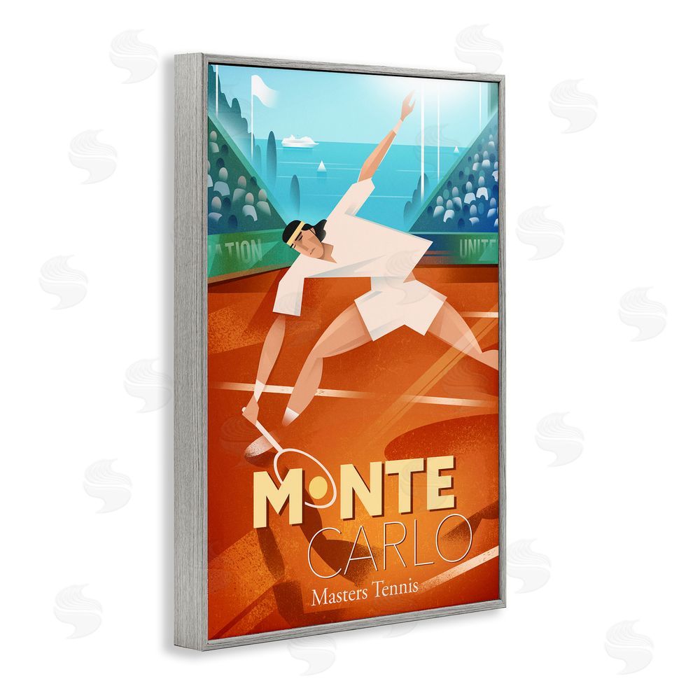 Martin Wickstrom Monte Carlo Masters Tennis Gray Framed Giclee Wall Art Print