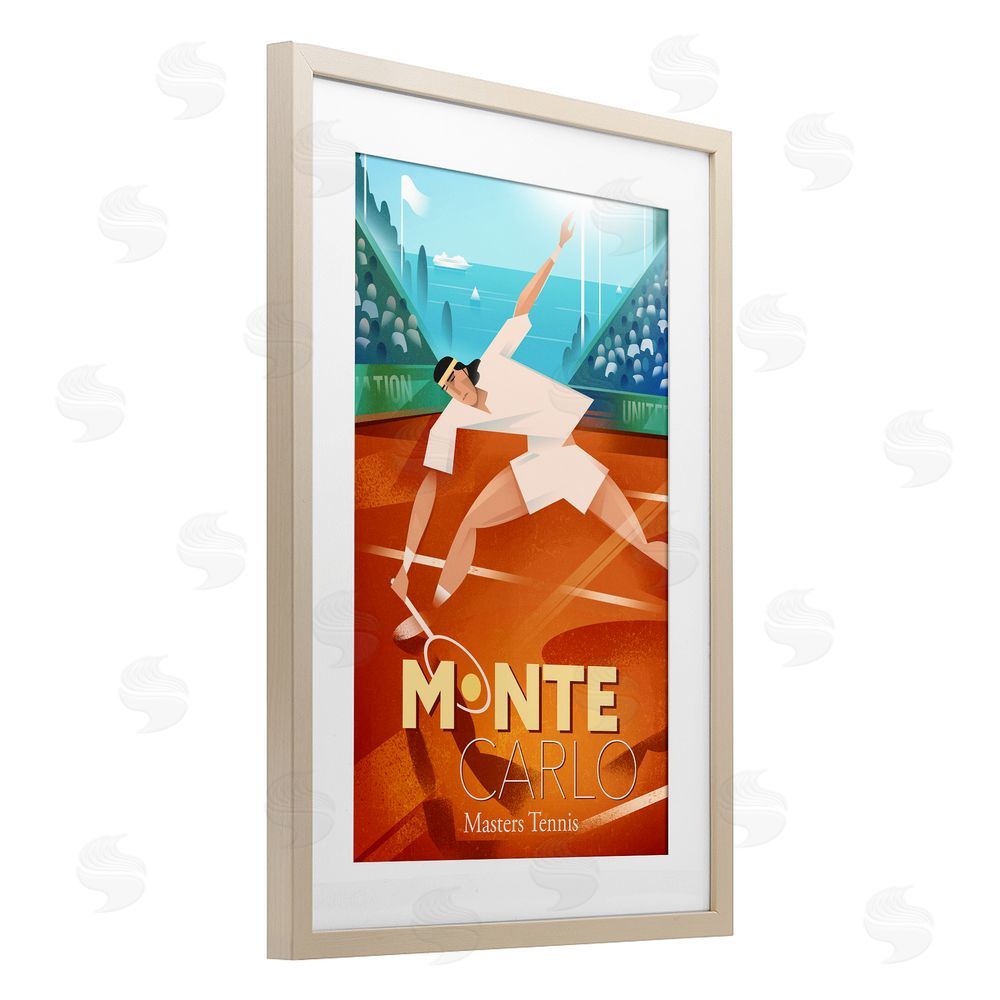 Martin Wickstrom Monte Carlo Masters Tennis Brown Framed Print Under Glass with Mat Wall Art