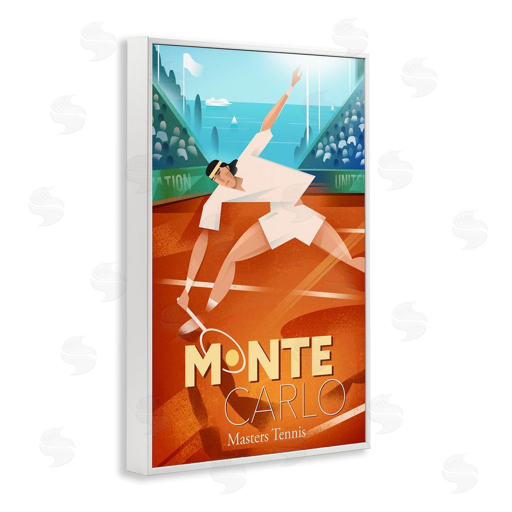 Martin Wickstrom Monte Carlo Masters Tennis White Framed Giclee Wall Art Print
