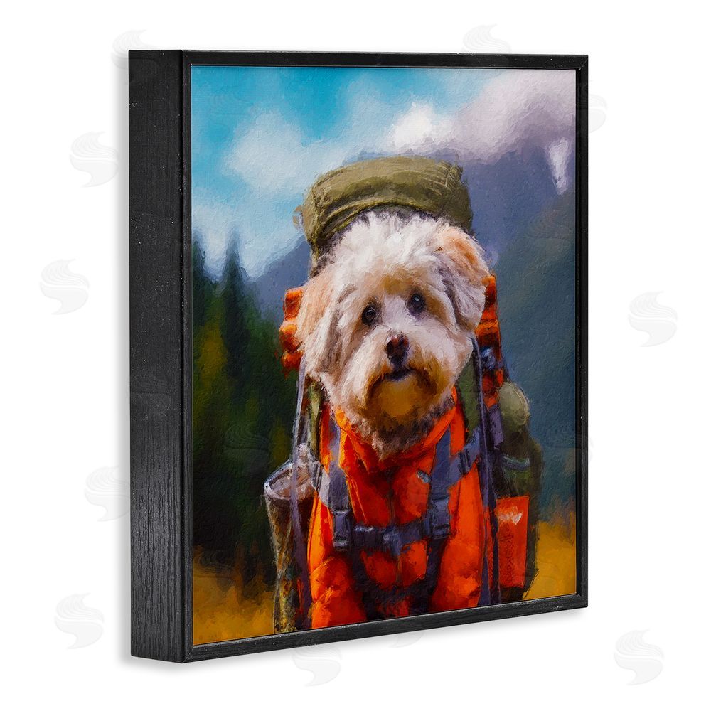 Sean Parnell Adventuring Hiker Dog Black Framed Giclee Wall Art Print