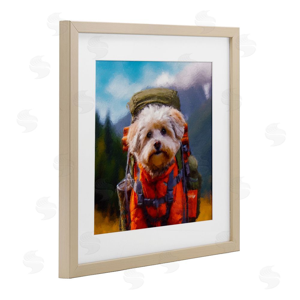 Sean Parnell Adventuring Hiker Dog Brown Framed Print Under Glass Wall Art