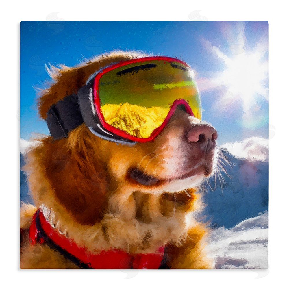 Sean Parnell Ski Goggles Retriever Stretched Canvas Wall Art Print
