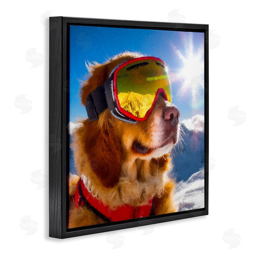 Sean Parnell Ski Goggles Retriever Black Floating Frame Canvas Wall Art Print