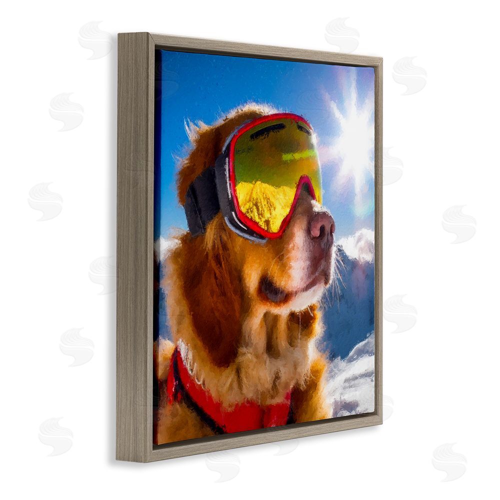 Sean Parnell Ski Goggles Retriever Brown Floating Frame Canvas Wall Art Print