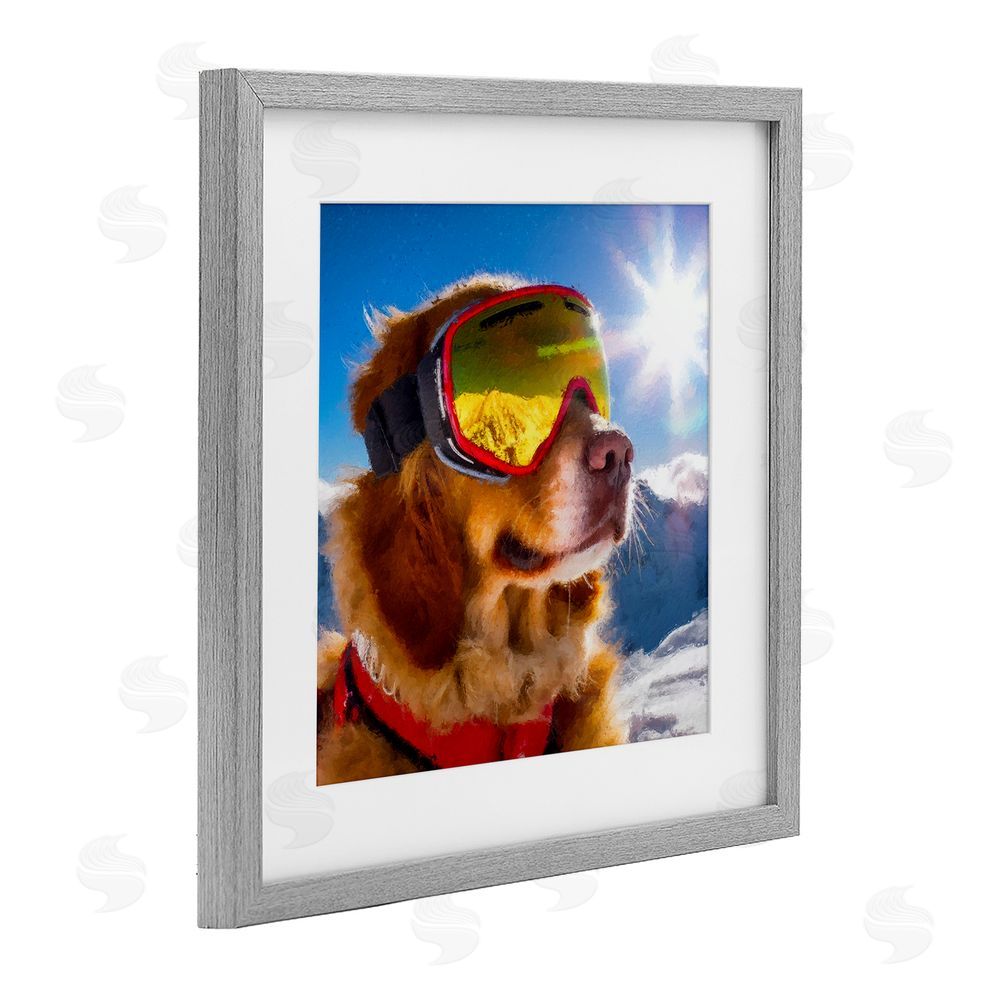 Sean Parnell Ski Goggles Retriever Gray Framed Print Under Glass Wall Art