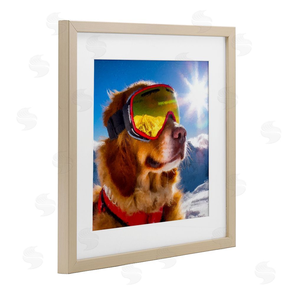 Sean Parnell Ski Goggles Retriever Brown Framed Print Under Glass Wall Art