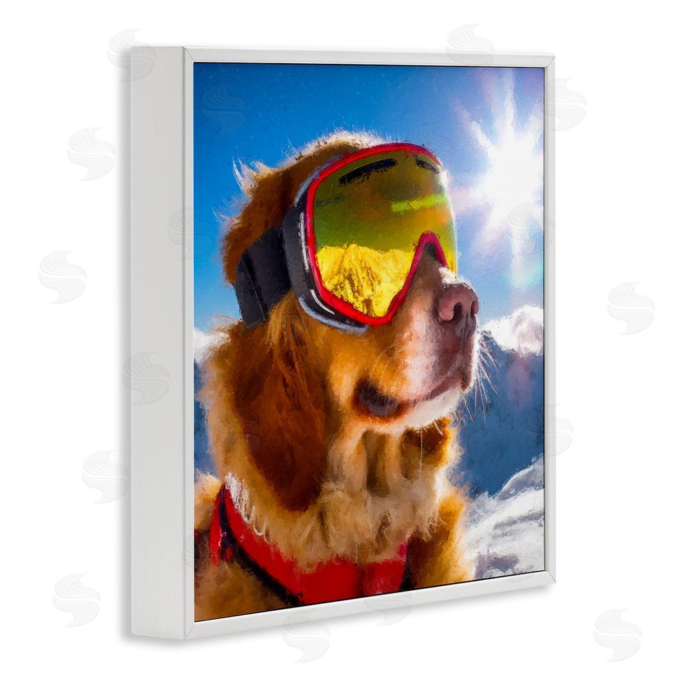 Sean Parnell Ski Goggles Retriever White Framed Giclee Wall Art Print
