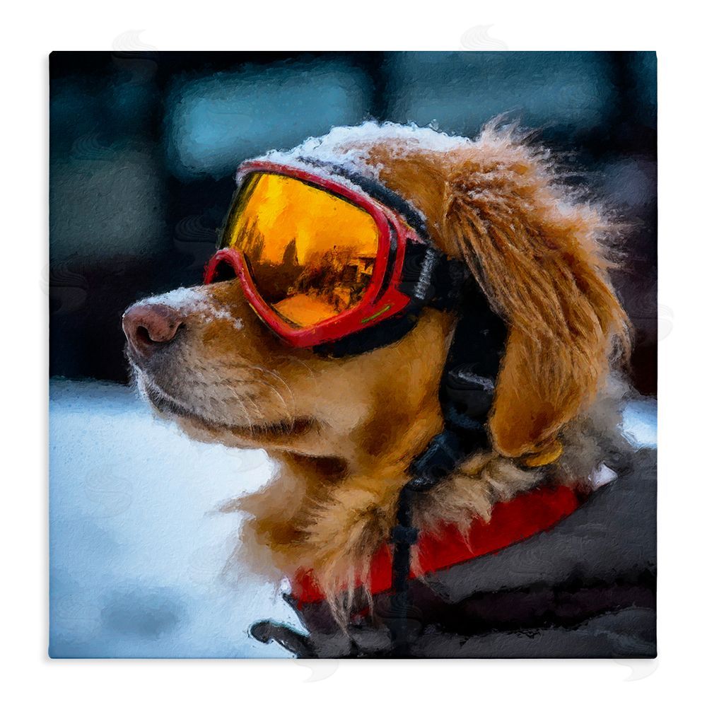 Sean Parnell Ski Goggles Dog Stretched Canvas Wall Art Print