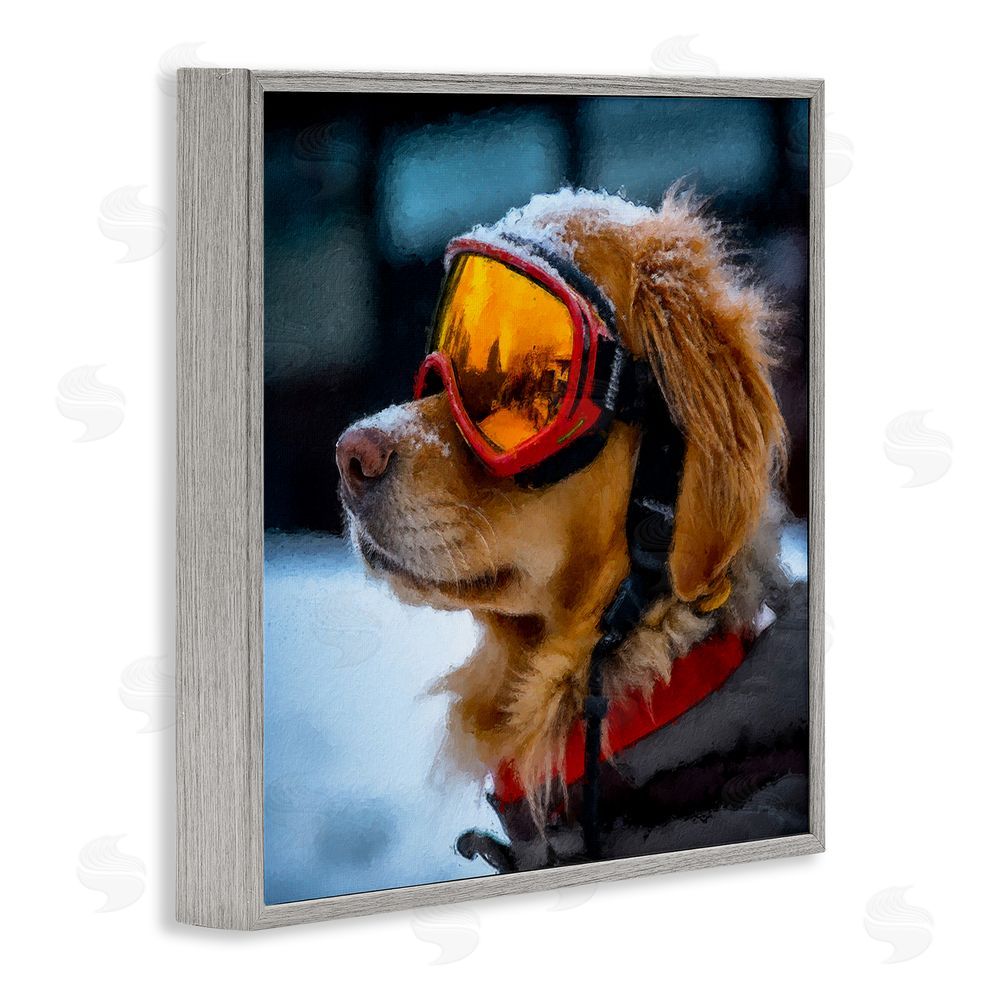 Sean Parnell Ski Goggles Dog Gray Framed Giclee Wall Art Print