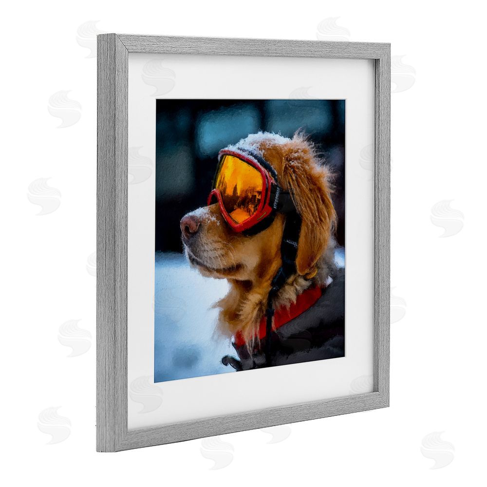 Sean Parnell Ski Goggles Dog Gray Framed Print Under Glass Wall Art