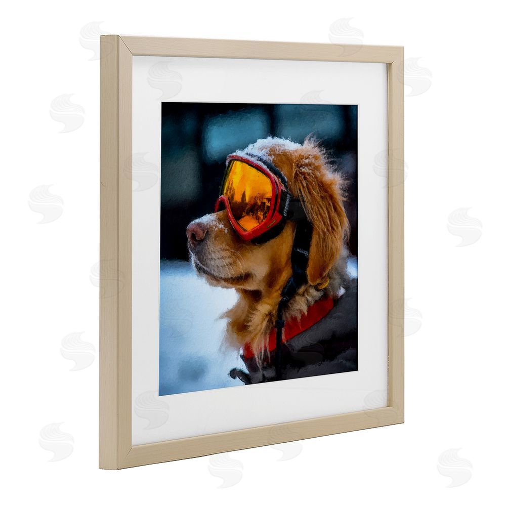 Sean Parnell Ski Goggles Dog Brown Framed Print Under Glass Wall Art