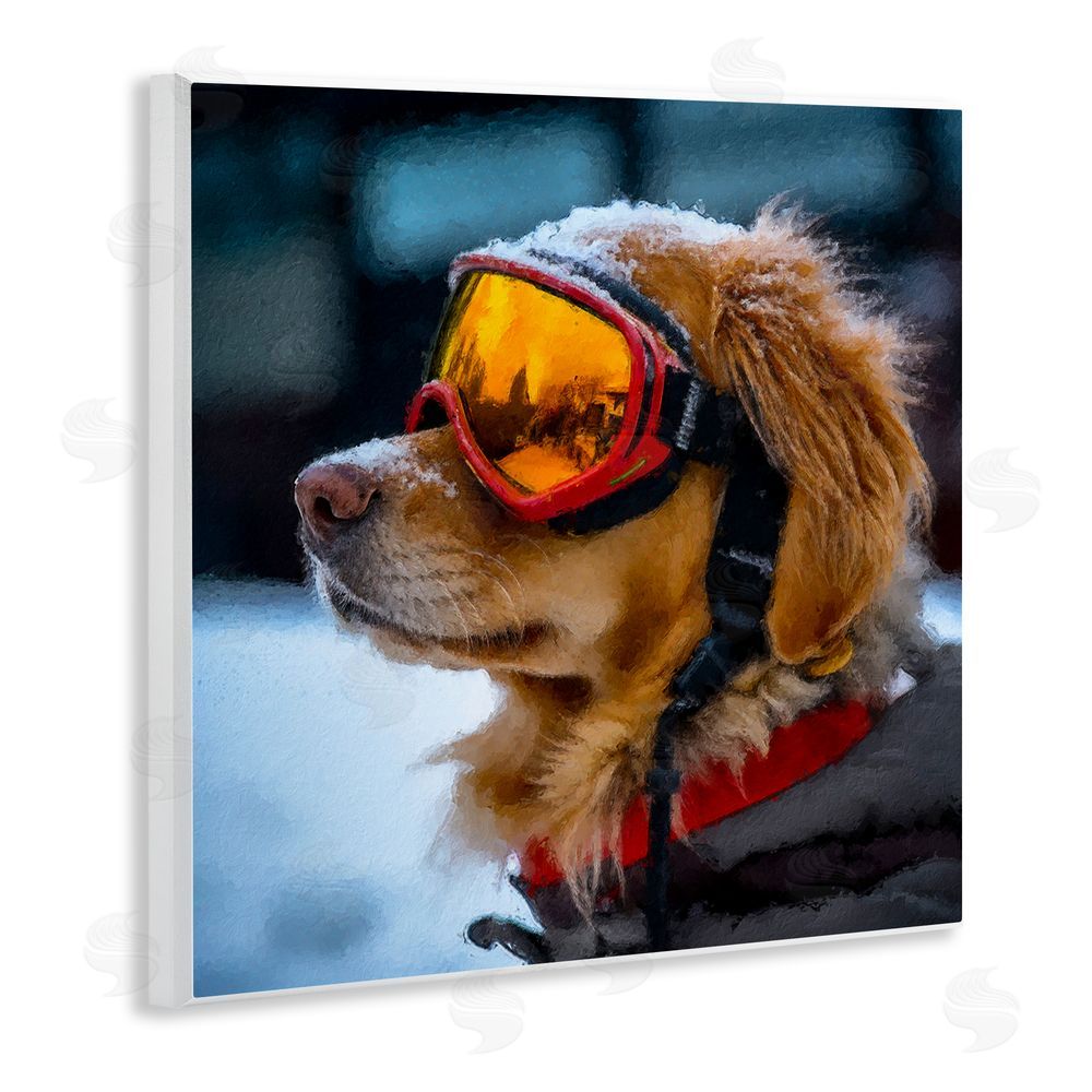 Sean Parnell Ski Goggles Dog Wooden Wall Plaque Art Print