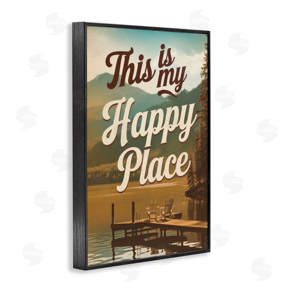 Andreas Magnusson Vintage My Happy Place Black Framed Giclee Wall Art Print