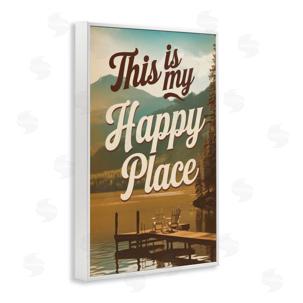 Andreas Magnusson Vintage My Happy Place White Framed Giclee Wall Art Print