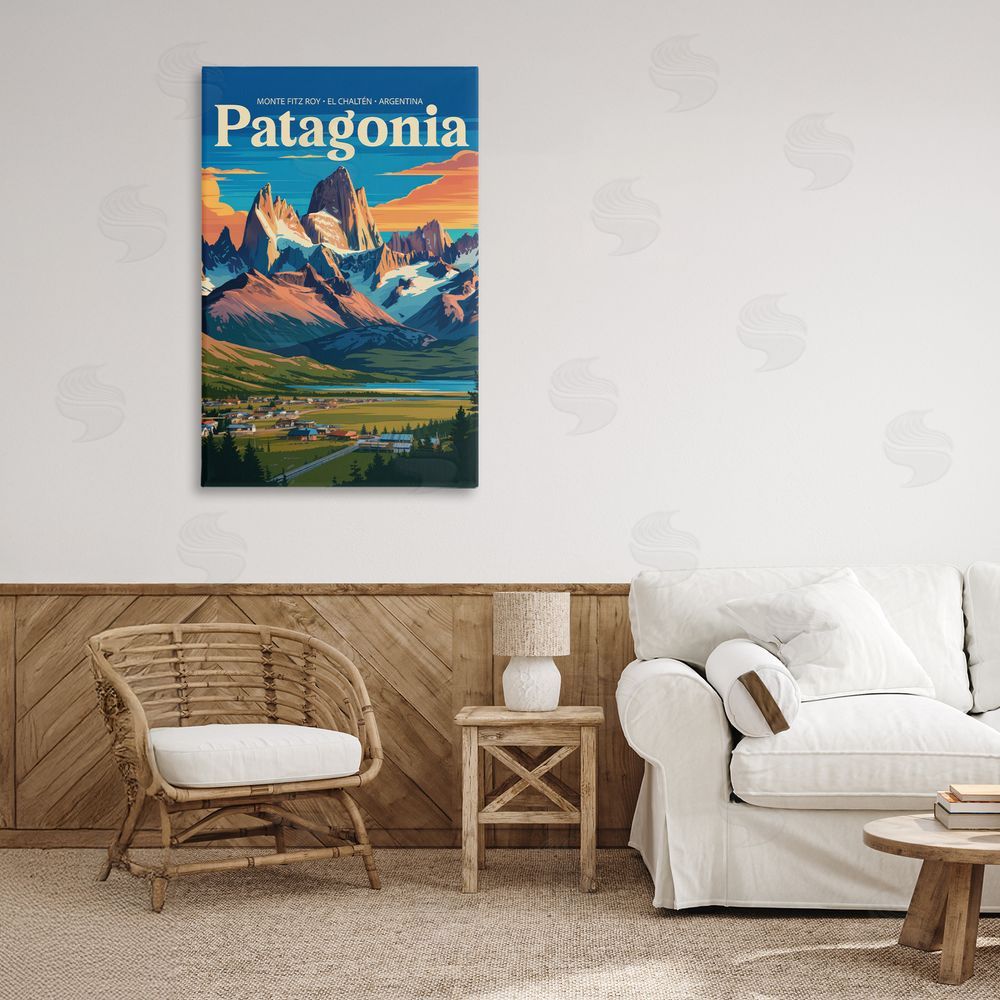 Andreas Magnusson Patagonia Valley Landscape Stretched Canvas Wall Art Print in Room