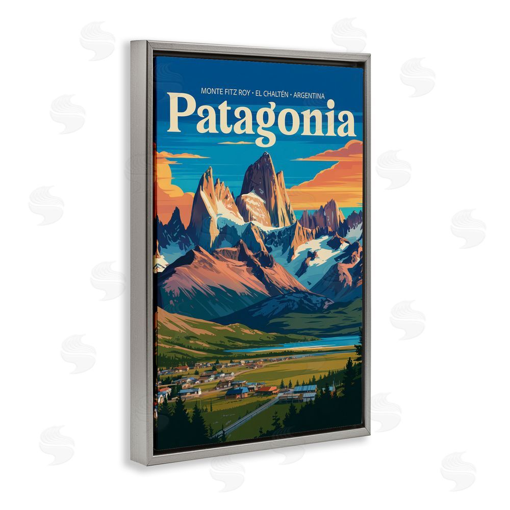 Andreas Magnusson Patagonia Valley Landscape Gray Floating Frame Canvas Wall Art Print