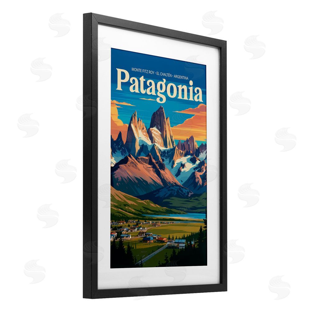 Andreas Magnusson Patagonia Valley Landscape Black Framed Print Under Glass Wall Art