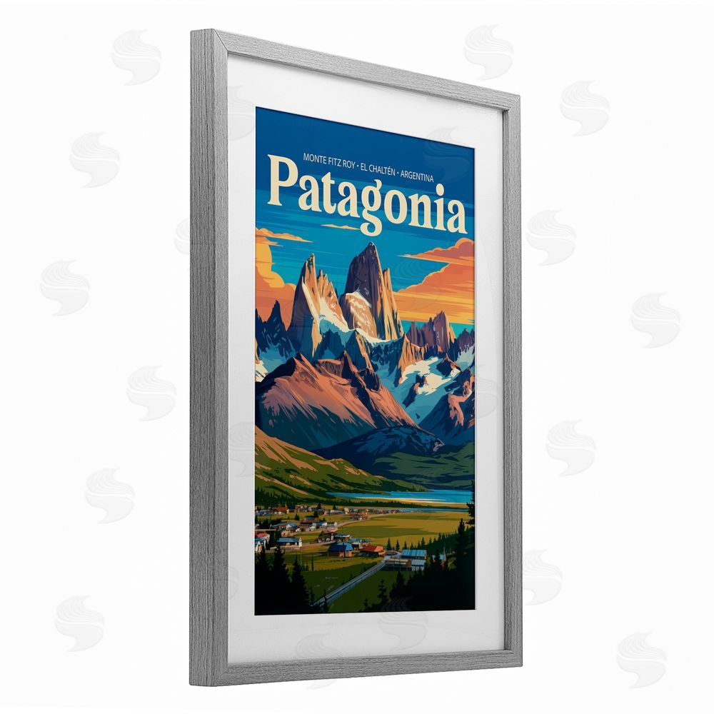 Andreas Magnusson Patagonia Valley Landscape Gray Framed Print Under Glass Wall Art
