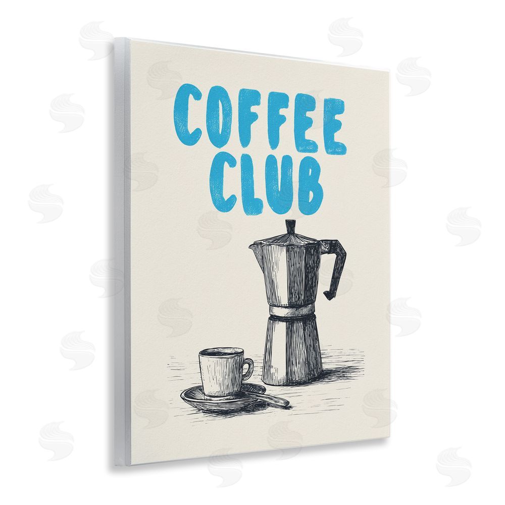 Andreas Magnusson Coffee Club Retro Drawing Wooden Wall Plaque Art Print