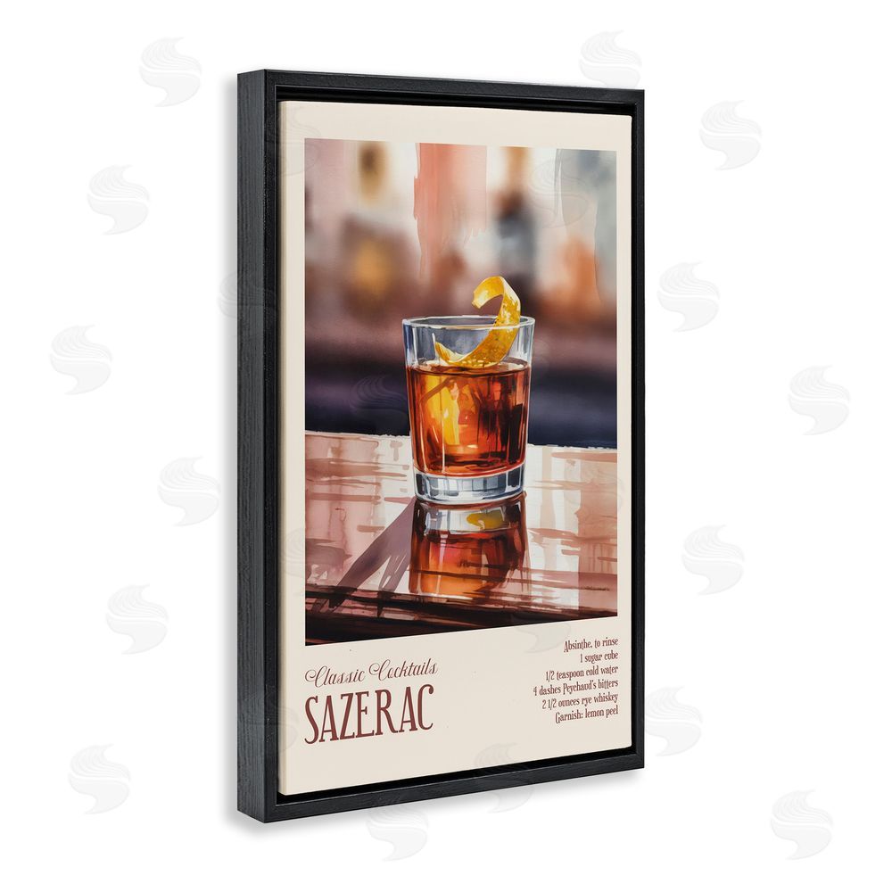 Andreas Magnusson Sazerac on Reflective Surface Black Floating Frame Canvas Wall Art Print