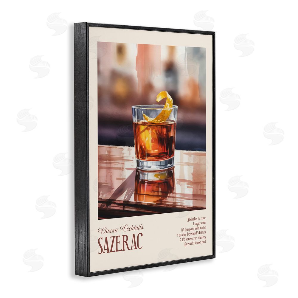 Andreas Magnusson Sazerac on Reflective Surface Black Framed Giclee Wall Art Print